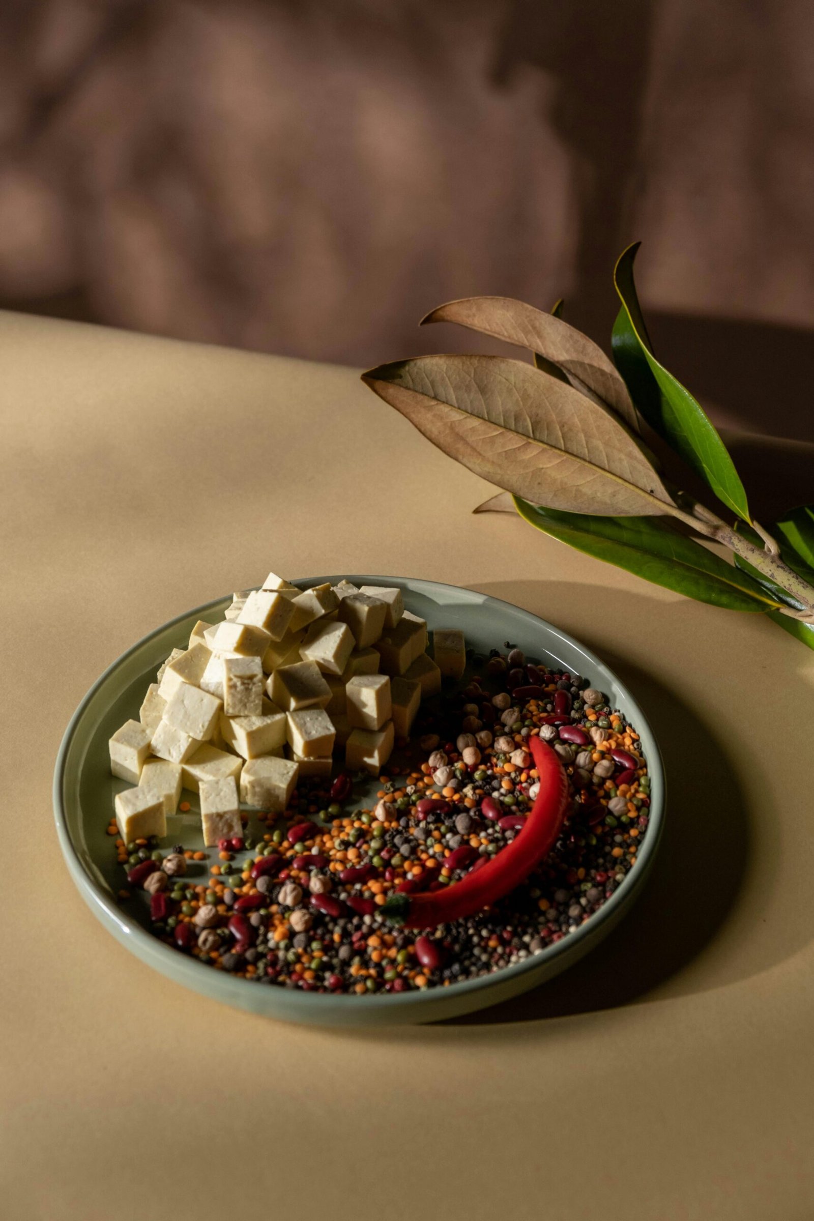 Paneer cubes with mixed lentils rajma moong and chana showing vegetarian protein foods for weight loss